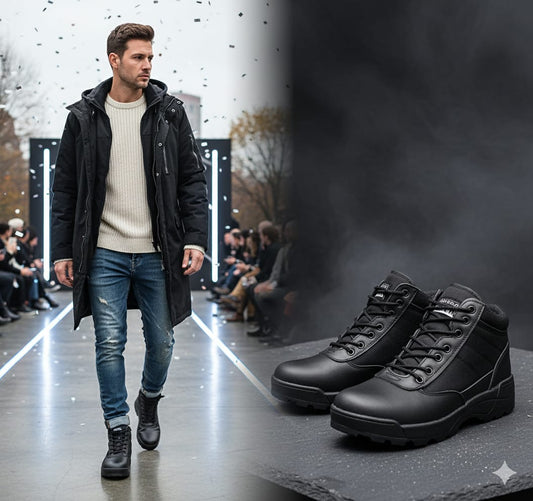 COMBAT SWAT HALF COLLAR TACTICAL BOOT (BLACK)